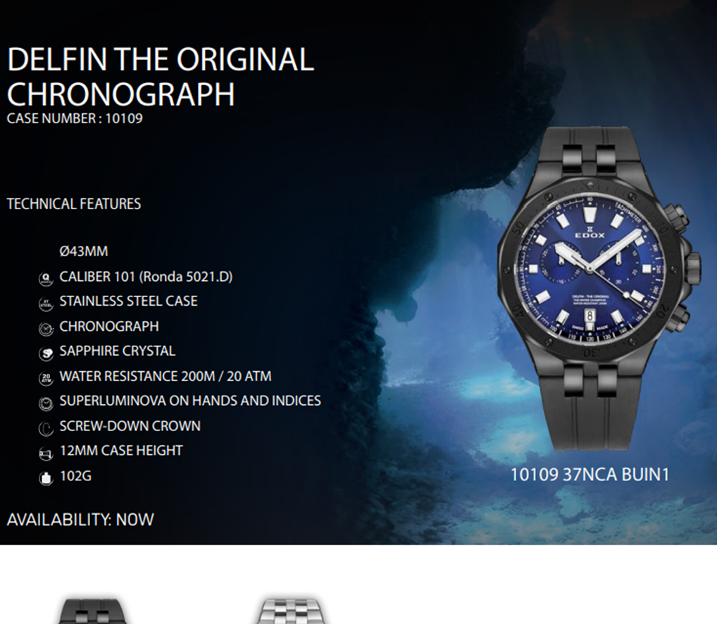 خانواده لاکچری دلفین ادکس Edox Delfin the Original Chronograph