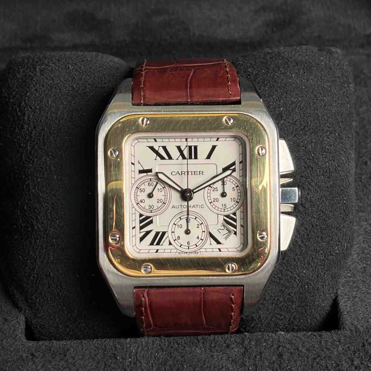ساعت مردانه کارتیر 55.2*41.5 میلیمتری  1Cartier Santos 100