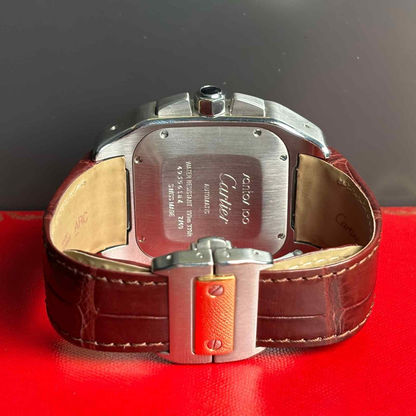 ساعت مردانه کارتیر 55.2*41.5 میلیمتری  1Cartier Santos 100